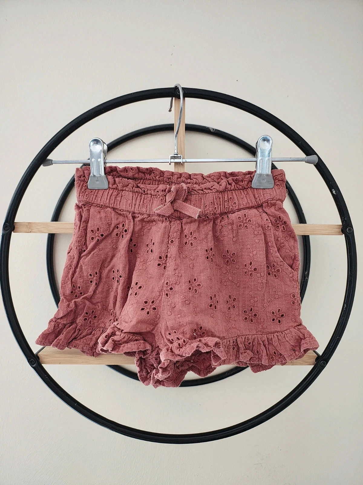 24 mois 2 ans short été broderie dentelle terra cotta